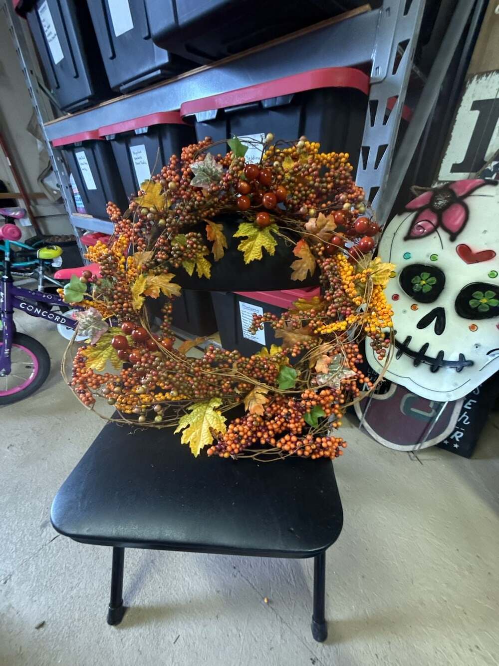 Autumn Harvest Fall Berry And Leaf Wreath Size 20 Inch Orange- set of 2